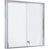 eurokraft pro Vitrina, aluminijast okvir, drsna vrata, 12 x DIN A4, ŠxVxG 910 x 970 x 50 mm, oglat okvir | Shoptok.si