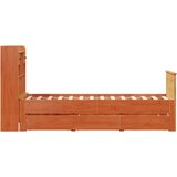 vidaXL Knjižna postelja brez vzmetnice vošč. rjava 90x190 cm borovina | Shoptok.si