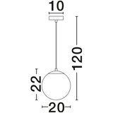 Nova Luce Bela/v zlati barvi steklena viseča svetilka ø 20 cm Vita – | Shoptok.si