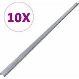 Stup za ogradu 10 pcs Srebrno 200 cm Čelik | shoptok.hr