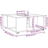 vidaXL Klubska mizica črno 80x80x40 cm inženirski les | Shoptok.si