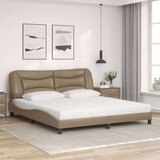  Postelja z vzmetnico kapučino 180x200 cm umetno usnje | Shoptok.si