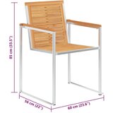  Vrtni stoli z blazinami 2 kosa trdna tikovina in jeklo, (20964104) | Shoptok.si