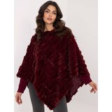 Wool Fashion Italia Poncho-AT-PN-2347.68-burgundy | Shoptok.si