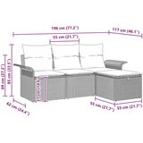  Sjedeća garnitura za vrt s jastukom s pohranom 4 pcs Poli ratan | shoptok.hr