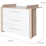 Roba bijela/u prirodnoj boji niska dječja komoda u dekoru hrasta s promjenjivim stolom 112x98 cm | shoptok.hr