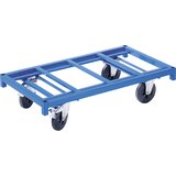 eurokraft pro ploski voziček modular, nosilnost 1200 kg, nakladalna površina 1300 x 700 mm, 2 vrtljivi kolesi z dvojno zavoro, 2 fiksni kolesi | Shoptok.si