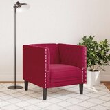  Fotelja Chesterfield crvena boja vina baršunasta | shoptok.hr