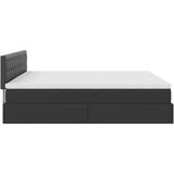 vidaXL Otomanski posteljni okvir z vzmetnico črn 160x200 cm um. usnje | Shoptok.si