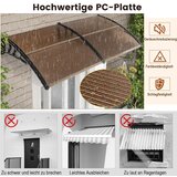 Vrt Nadstrešnica za ulazna vrata 199 x 99 cm, aluminijski krov, pentagonalni luk, nadstrešnica za ulazna vrata, boja kave | shoptok.hr