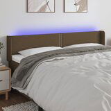 vidaXL LED uzglavlje tamnosmeđe 203x16x78/88 cm od tkanine | shoptok.hr