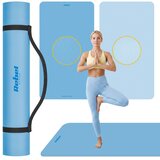 Rebel Active prostirka za gimnastiku za jogu, pilates, fitness, 200x115cm, debljine 1cm, TPE materijal, plava | shoptok.hr