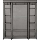 vidaXL garderobna omara s predelki in palicami siva 150x45x176cm blago | Shoptok.si