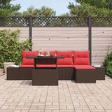  Vrtna sedežna garnitura z blazino 6 pcs Rjava in rdeča, (5000021567) | Shoptok.si