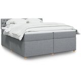  Krevet s oprugama i madracem svjetlosivi 200 x 200cm od tkanine | shoptok.hr