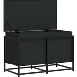 vidaXL Škatla s pokrovom črna 80x40x51,5 cm inženirski les | Shoptok.si