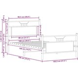  Posteljni okvir brez vzmetnice hrast 100x190 cm inženirski les, (21829613) | Shoptok.si