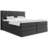 MID.YOU POSTELJA BOXSPRING 180 cm x 200 cm , tekstil, leseni material antracit | Shoptok.si