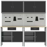  Set radne klupe od 8 u crnom čeliku | shoptok.hr