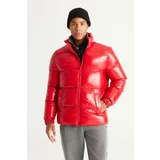 AC&Co / Altınyıldız Classics Men's Red Standard Fit Regular Fit High Neck Windproof Fiber-Filled Coat