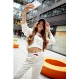 Fasardi Women's tracksuit set with an asymmetrical ecru blouse | Shoptok.si