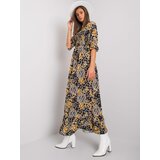 Italy Moda Dress-DHJ-SK-13965-1.61P-Black-Yellow | shoptok.hr