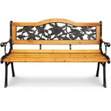 AKORD Rosa Vrtna Klop Z Naslonjalom, Črna/Naravni Les, (5000332788) | Shoptok.si