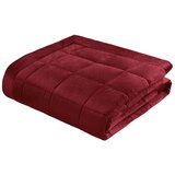 Catherine Lansfield Bordo prošiven prekrivač od samta 220x220 cm Kingsley Matt Velvet – Cijene