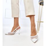 Gemre White stiletto sandals embellished with rhinestones Lior | ePonuda.com