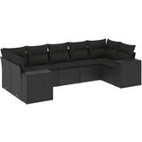  The Living Store Vrtna sedežna garnitura 7-delna z blazinami črn poli ratan - Vrtna Sedežna Garniture, (21460790) | Shoptok.si