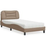  Krevet s madracem boja cappuccina 90 x 200 cm od umjetne kože Cijene