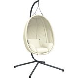  The Living Store Viseči stol jajček s stojalom bež blago in jeklo - Viseči Stol Jajček, (21497264) | Shoptok.si