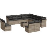  14-dijelni set vrtnih sofa poliratan s jastucima svijetlosivi | shoptok.hr