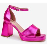 Boto Lacquered Women's Sandals On Heels Fuchsia Marila | shoptok.hr