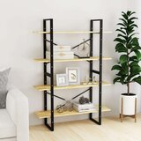 vidaXL Knjižna omara 4-nadstropna 100x30x140 cm trdna borovina | Shoptok.si