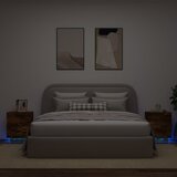 vidaXL Noćni ormarići s LED svjetlima 2 kom boja dimljenog hrasta Cijene