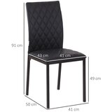  HOCMOM Set od 4 blagovaonske stolice Kuhinjske stolice 41 cm x 50 cm x 91 cm Crna | shoptok.hr