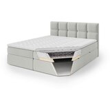 MID.YOU POSTELJA Z VZMETNICO 160 cm x 200 cm , les, tekstil, leseni material siva | Shoptok.si