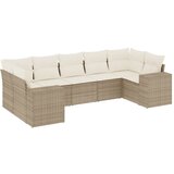 Maison Chic Seti vrtnega pohištva - Vrtna garnitura - Vrtni pohištvo set 7-delna z blazinami bež poli ratan, (21807563) | Shoptok.si