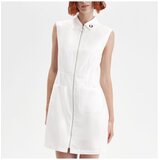 Fred Perry Kratke obleke ZIP-THROUGH SHIRT DRESS Bela | Shoptok.si
