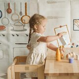 MeowBaby ® Montessori Kuhinjski pomočnik iz lesa za učenje/opazovanje, temno siva, (20734360) | Shoptok.si