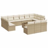 Maison Chic Seti vrtnega pohištva - Vrtna garnitura - Vrtni pohištvo set 14-delna z blazinami bež poli ratan, (21810946) | Shoptok.si
