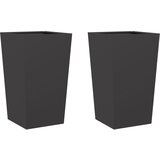 Maison Chic Vrtno korito - Greda - Cvetlični Lonec 2 kosa črna 45x45x75 cm jeklo, (21789410) Cene