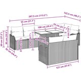  Sjedeća garnitura za vrt 9 kom. Svijetlo siva Poli Ratan Svjetlosiva 287,5 x 122,5 x 85 cm | shoptok.hr