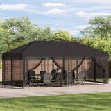 Paviljon s bočnim stranama 6 x 3 m Antracit Poliester i čelik | shoptok.hr
