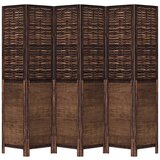 Furnova Paravan 6-delni temno rjav trden les pavlovnije, (21929678) | Shoptok.si