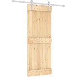  Klizna vrata Prirodna i bijela 80 x 210 cm Čvrsta borovina | shoptok.hr