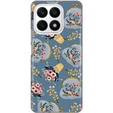 Silikonska maska za Honor X8a Retro Blue Print tamno siva