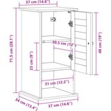 vidaXL Ormar za Kupaonicu na Zidu s pohranom Bijela 37 x 34 x 71.5 cm | shoptok.hr