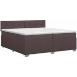  Boxspring krevet s madracem Tamno smeđa 200 x 200 cm Tkanina | shoptok.hr